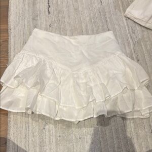 White Ruffled Mini Skirt